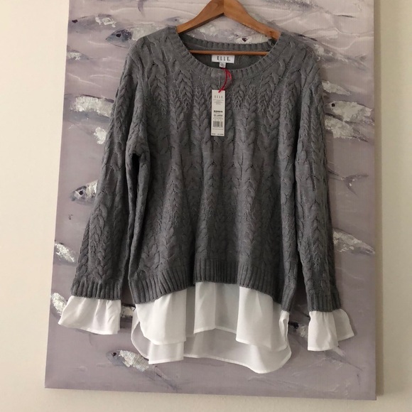 Elle Sweaters - NWT “ELLE” cable knit sweater Sz XXL $50